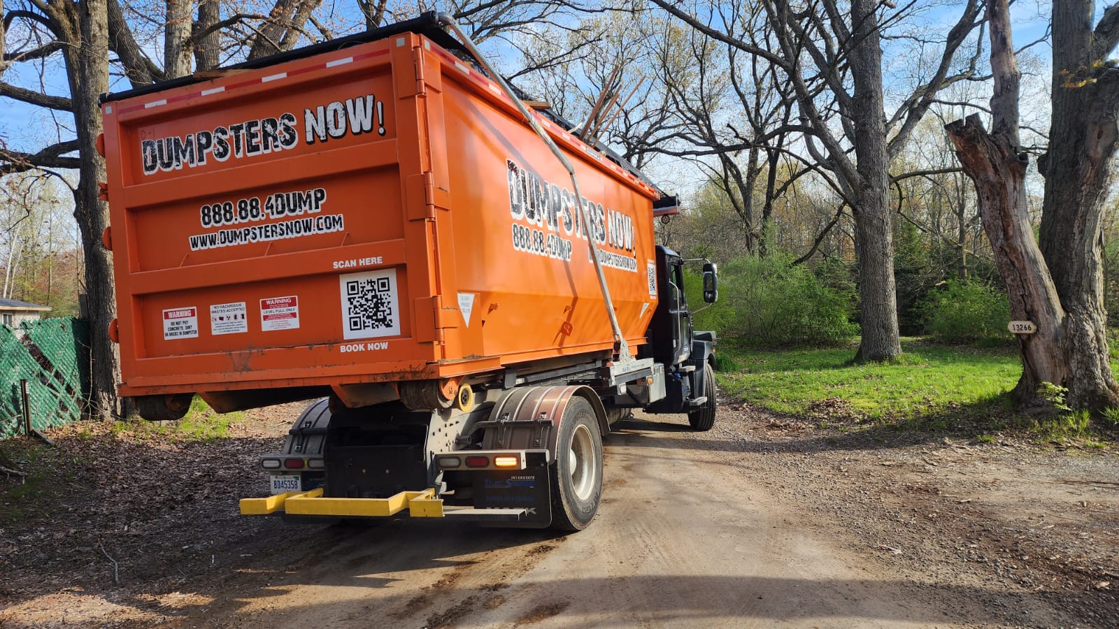 Dumpsters Now Residential Driveway Delivery Truck